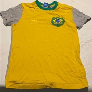 Adidas Brasil tshirt yellow and gray